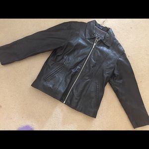 New York Cargo Leather Jacket Women's small